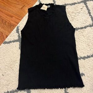 Super soft black knit sleeveless tank top